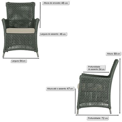 Poltronas Igapó Alumínio Pintura Fendi Corda Náutica E7 Verde