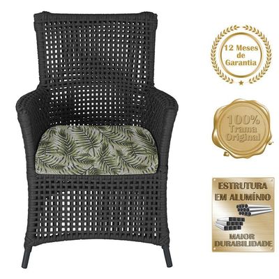 Poltronas Igapó Alumínio Pintura Preta Corda Náutica E5 Preto
