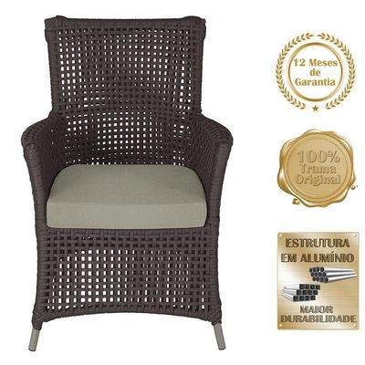 Poltronas Igapó Alumínio Pintura Fendi Corda Náutica E8 Marrom