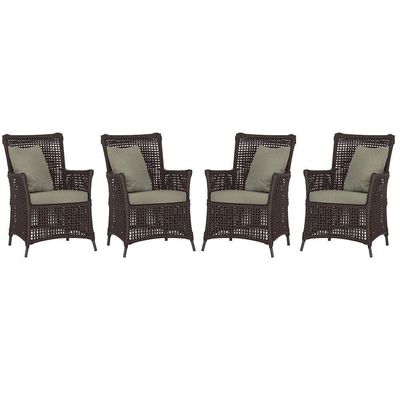 4 Poltronas Igapó Alumínio Pintura Preta Corda Náutica E8 Marrom