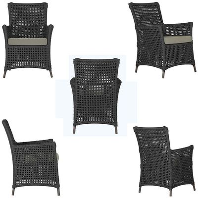 Poltronas Igapó Alumínio Pintura Marrom Corda Náutica E8 Preto