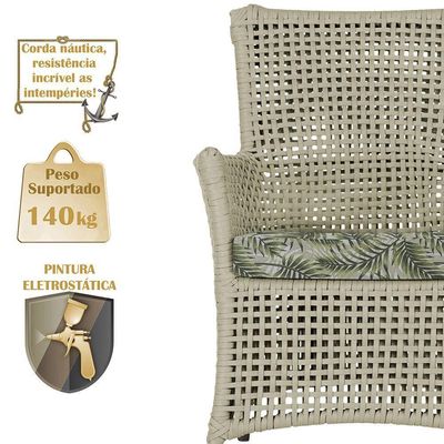 Poltrona Igapó Alumínio Pintura Marrom Corda Náutica E5 Rami