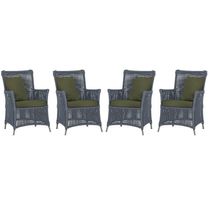 4 Poltronas Igapó Alumínio Pintura Fendi Corda Náutica E13 Prata