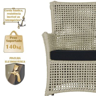 Poltronas Igapó Alumínio Pintura Marrom Corda Náutica E12 Rami