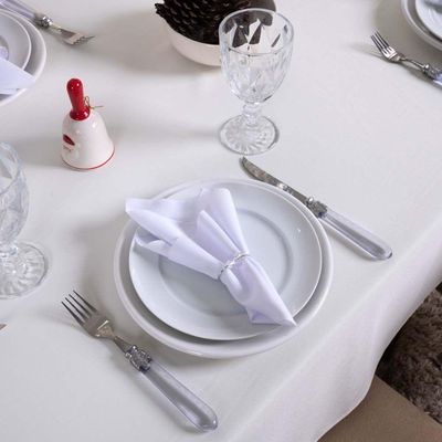 Toalha De Mesa Basic Lisa Oxford Decoração 2,00m X 1,40m Para 6 Lugares Palha 100% Poliéster