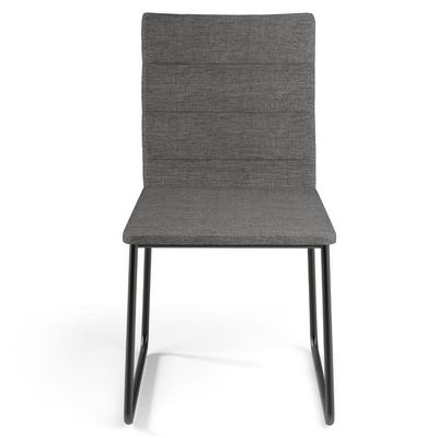 Cadeira Decorativa Estofada Para Sala De Jantar Preto Maya L02 Linho Cinza Escuro - Lyam Decor Decor