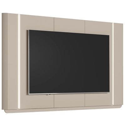 Painel Para Tv 75 Pol Com Led 240cm Elysia L05 Off White Fosco - Lyam Decor