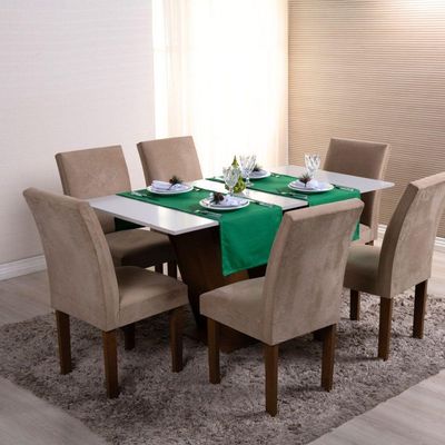 Caminho De Mesa Basic Liso 1 Peça 1,30m X 40cm Decorativo Tecido Oxford Verde 100% Poliéster