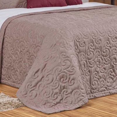 Kit Cobre Leito Colcha Mabelle Queen 3 Peças 400 Fios Bordado Rose 100% Poliéster