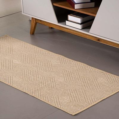 Tapete Passadeira Sisal 1,00m X 66cm Base Antiderrapante Para Corredor Cozinha Quarto Sala Clean