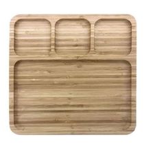 Petisqueira Retangular Com Divisões Ecokitchen Bambu 25 Cm - Mimo Style - Bm20392