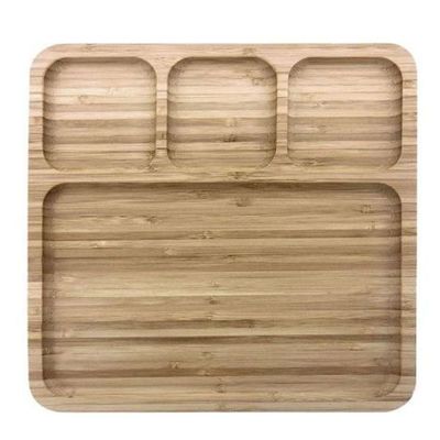 Petisqueira Retangular Com Divisões Ecokitchen Bambu 25 Cm - Mimo Style - Bm20392