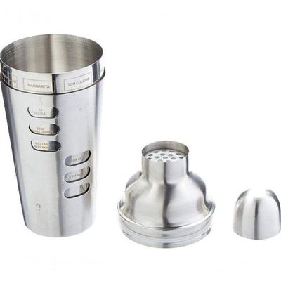 Coqueteleira Com Receita Em Inox Prata 600 Ml - Mimo Style - Ac12518