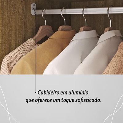 Guarda Roupa Solteiro 6 Portas 3 Gavetas Taurus - Nature-alasca Nature-alasca