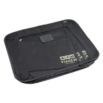 Kit Organizador De Malas + Frascos De Viagem 7 Peças Preto