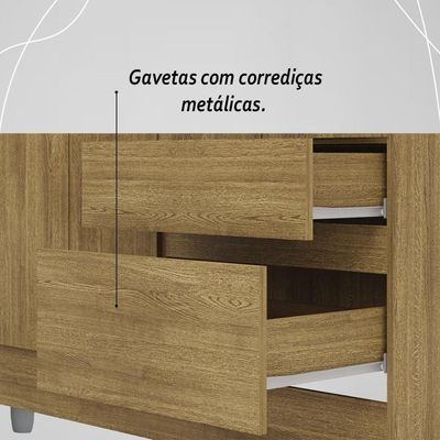 Guarda Roupa Solteiro 4 Portas 2 Gavetas Exemplar Plus - Nature Nature