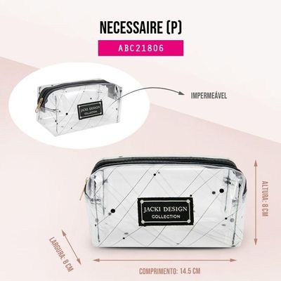 Kit Bolsa De Praia, Necessaire Transparente, Trio De Esponjas Preto