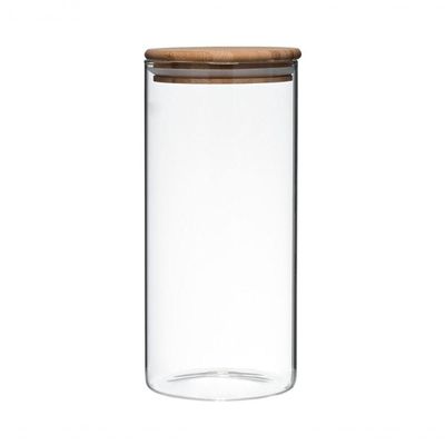 Pote Hermético Vidro Boro C- Tampa De Bambu 1,3 L Mimo Style