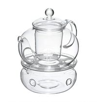 Jogo Chaleira E Rechaud Vidro Boro 750 Ml Mimo Style Vd22158