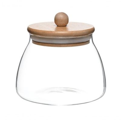 Pote Vidro Tampa Bambu Ecokitchen 500 Ml Mimo Style Vd21049
