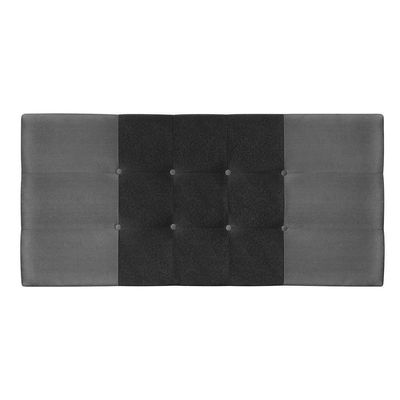 Painel Estofado Mini  94 Cm Para Cama Box Quarto Solteiro Suede Cinza/preto