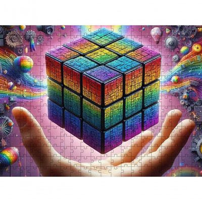 Quebra-cabeça Plano Cubo Mágico De 88 Peças Mdf