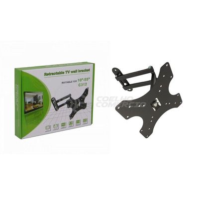 Suporte De Tv C312 Para Monitores Tvs 3d Plasma Lcd E Led De 50" Articulado 150 Graus Suporta 30kg