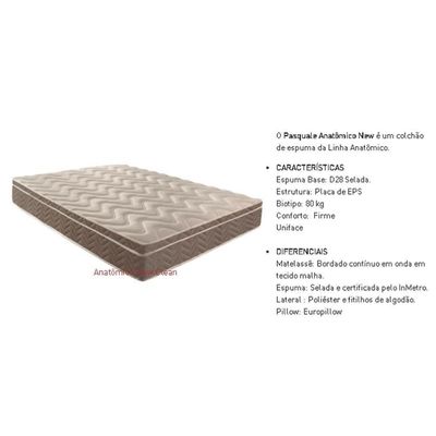 Cama Box Casal: Colchão Ortopédico Paropas D28/Ep Anatômico Pasquale + Base Rústico Brown(138X188)