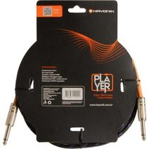 Cabo Para Instrumentos Player P10 Textil 3m Preto-azul Hayonik