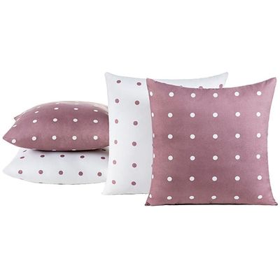 Kit 4 Almofadas Cheias Para Sofá 45x45cm Celine Micro Percal 200 Fios - Rosê
