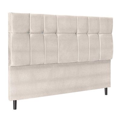 Cabeceira Audi X1 Bege Estofada Para Cama Box Casal 144cm Quarto Luxo