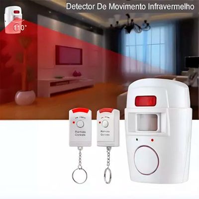 Alarme Sem Fio Residencial Sensor Sirene E 2 Controles