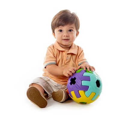 Brinquedo Educativo 1 Ano Bola Bebês Encaixar Kendy 22cm