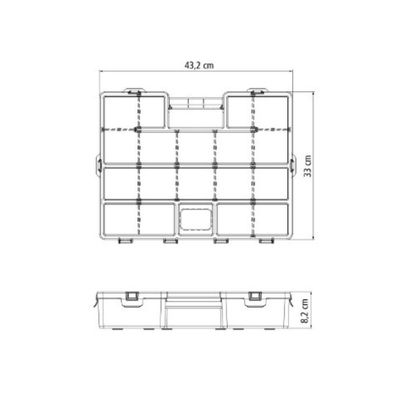 Maleta Plástica Organizadora 17" Com Divisorias Móveis - Tramontina