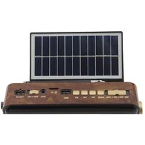 Caixa De Som Bluetooth Com Painel Solar Rádio Fm El522 Preto