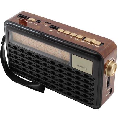 Caixa De Som Bluetooth Com Painel Solar Rádio Fm El522 Preto