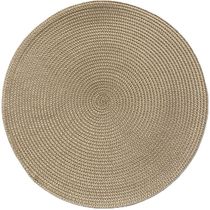 Kit 12 Americano Requinte Liso Para Mesa Redondo 38cm Palha