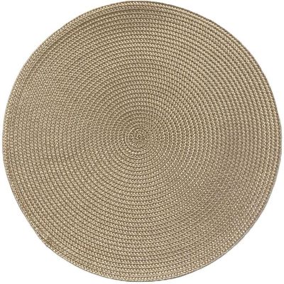 Kit 12 Americano Requinte Liso Para Mesa Redondo 38cm Palha