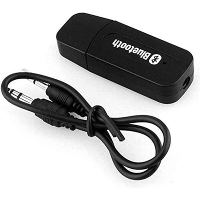 Receptor Bluetooth Usb Dongle Mp3 Transmissor Musicas Para Som Cabo P2 Preto