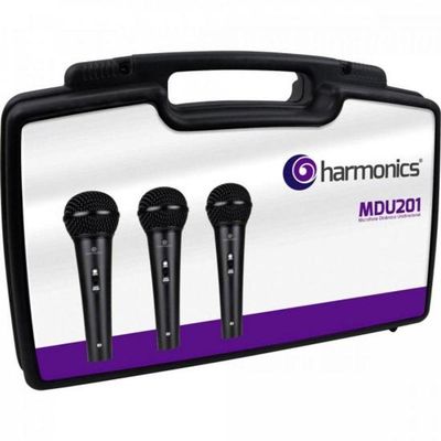 Kit C/ 3 Microfones Dinâmicos Cardióide Mdu201 Harmonics - Ki / 3