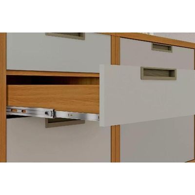Cozinha Modulada Completa Imperatriz 3 Peças 1 Aéreo + Balcão + 1 Paneleiro C6p43 Freijó Off White
