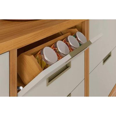 Cozinha Modulada Completa Imperatriz 2 Peças 1 Aéreo + 1 Balcão C2p30 Freijó Grafite
