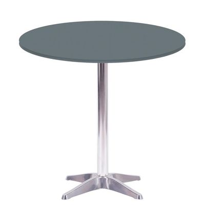 Mesa Delta Em Alumínio 75 Cm (alt) Base Em X Tampo Mdp Redondo 80 Cm (larg) X 2,50 Cm (alt) Grafito