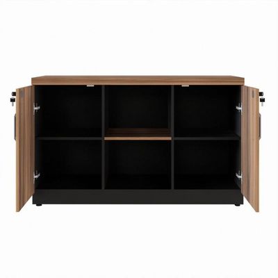 Armário Baixo Office Credenza Web Office Nogal-preto