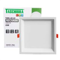 Kit 3 Painel De Led Quadrado Embutir Recuado 6w Bivolt Taschibra 6500k Frio