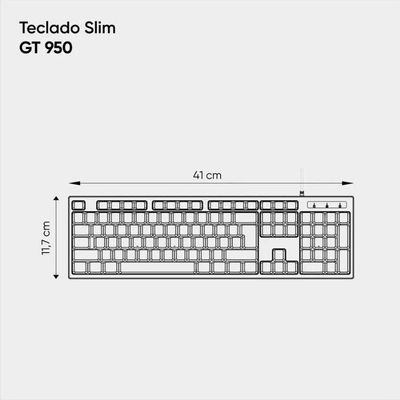 Teclado Slim Goldentec Gt950 Usb - Preto