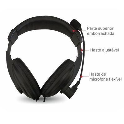 Headset K-mex Ars-7500 C- Microfone Preto
