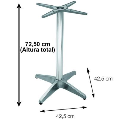 Mesa Delta Em Alumínio 75 Cm (alt) Base Em X Tampo Mdp Redondo 60 Cm (larg) X 2,50 Cm (alt) Cinza