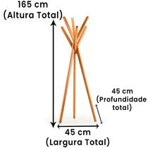 Cabideiro Fulô Ozki 165 Cm Altura Madeira Eucalipto Cedro