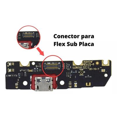Conector De Carga Flex Com Placa Para Moto E5 G6 Play C.i